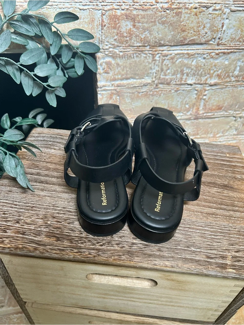 Reformation black leather
